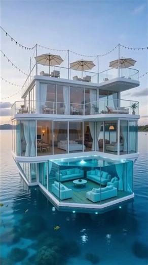 Most Beautiful Floating Island House You’ve Ever Seen #satisfyling #asmr #art#aesthetic