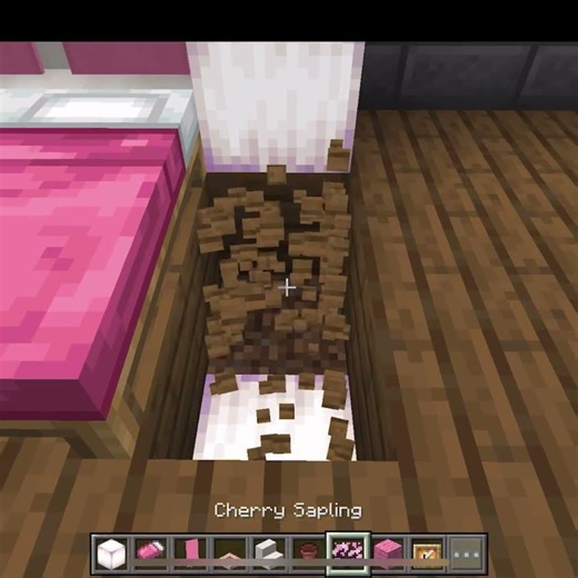 Cherry Blossom Bed Tutorial!🌸 | Minecraft | #shorts