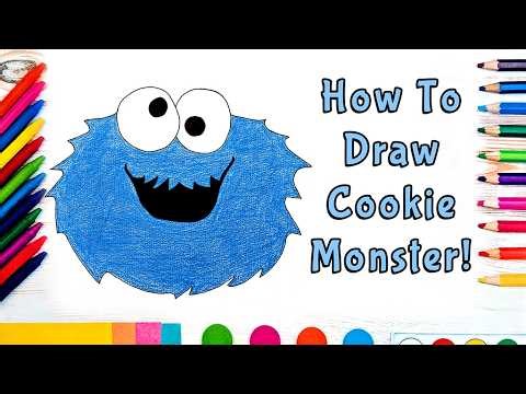 How To Draw Cookie Monster! (Art For Kids!) - Easy Step By Step Beginner Art/Drawing Lesson!