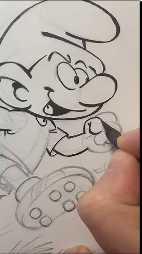 Today's Smurfy lesson : learn how to draw a Smurf in 30 seconds with Miguel Diaz 💙🎨 | The Smurfs