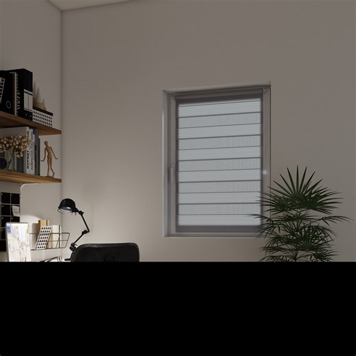 Estor enrollable noche/día Rumba de 90x190 poliéster liso blanco INSPIRE con cadena. Instalación sin taladrar | Leroy Merlin