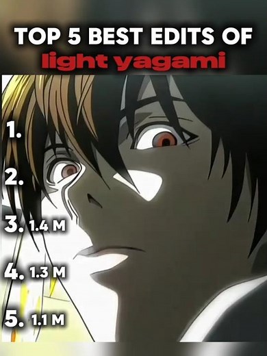 top 5 best edits of light yagami #lightyagami #lightyagamiedit #fyp #deathnote #animeedit #edit