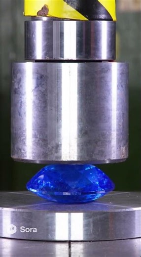 FINAL SHATTER! Hydraulic Press vs. Giant Blue Gemstone Crystal (Crackle ASMR)