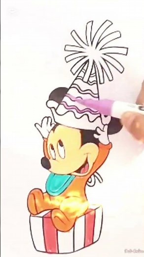 Mickey Mouse Birthday Celebration 🎈 #MickeyMouse #DisneyArt
