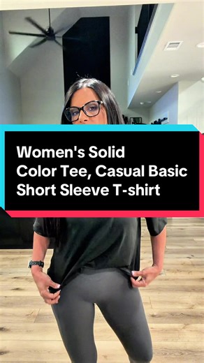 Women's Solid Color Tee, Casual Basic Short Sleeve T-shirt #tiktokshopcreatorpicks