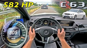 582HP C63 AMG 6.2 V8 with Headers – Autobahn POV Drive and Insane Sound