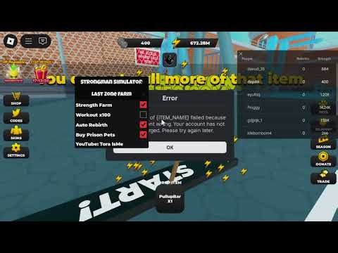 Strongman Simulator Script – (Strength Farm, Workout x100) Tora is Me