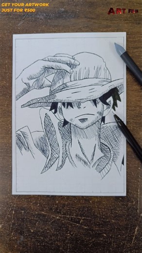 Day 06: I Drew Monkey D. Luffy in Realistic Hatching Style ⚡ | One Piece Fan Art Challenge