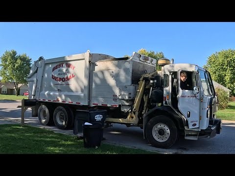 Best Way Disposal Peterbilt Heil Python Garbage Truck in Action!