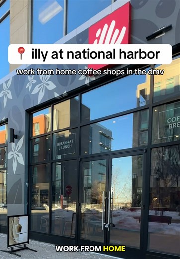 exploring coffee shops in the dmv to “work from home”. if you are looking to work somewhere other than your desk, then @illy coffee national harbor is a great option. they have strong wifi, large tables, plenty of seating, clean restrooms and strong coffee! you pulling up or nah? #dmvtiktok #blackgirlslovecoffee #nationalharbor #coffeeshopvibes #coffeetok