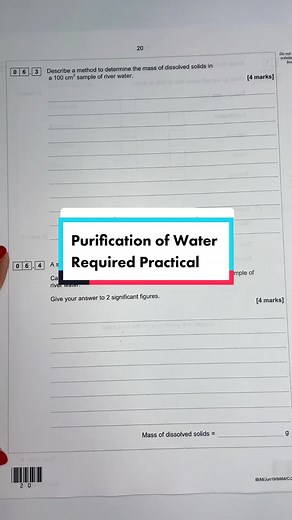 Water Purification Required Practical: Determining Mass of Dissolved Solids