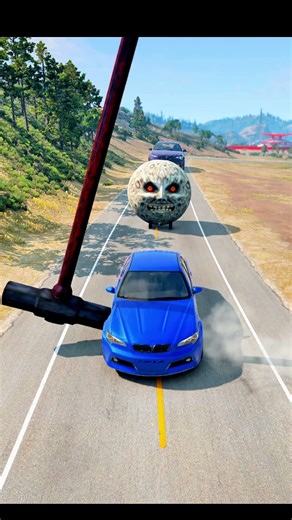 Colorful Small to Giant Cars vs Hammer - BeamNG.drive #shorts #beamngdrive