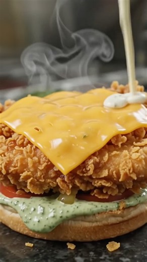 High protein crispy chicken burger🤤😋 #easyrecipes #foodiefavourites #foodie #recipe #viralvideo🤤