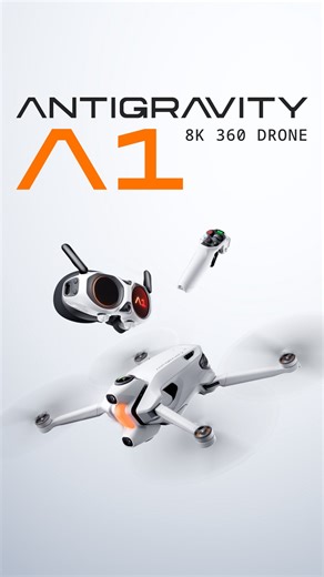 Antigravity on Instagram: "Antigravity A1 has landed Featuring an 8K 360 camera, Antigravity A1 comes ready to make every flight a moment to remember. ✅ 360 Immersive Flight ✅ Fly first, frame later with 8K 360 degree capture ✅ Just 249g for maximum compatibility ✅ Dual 1-inch micro-OLED Vision Goggles displays for a truly immersive experience ✅ Two types of motion control, fly on instinct with FreeMotion Mode or FPV Mode ✅ 24/39 Mins battery options ✅ Auto Editing Discover more via link in bio 