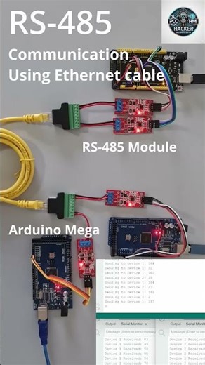 RS485 Communication Using Ethernet Cable and Arduino Mega #rs485 #arduino #ethernet