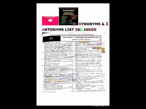 SSC Black Book se Synonyms & Antonyms step-by-step karata ja raha hoon.