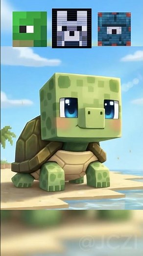 Baby Turtle x Wolf x Elder Guardian MINECRAFT - Funny Animation