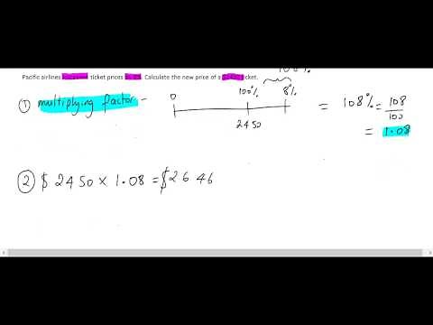 percentages- find percentage increase and decrease using the multiplying factor