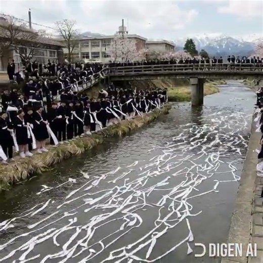 岐阜県立斐太高等学校の卒業式恒例行事である「白線流し」の様子です。#卒業