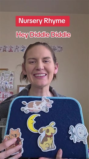 Nursery Rhyme: Hey Diddle Diddle. We did action/position activity with our moon. ANd we painted paper plates with a spoon to represent