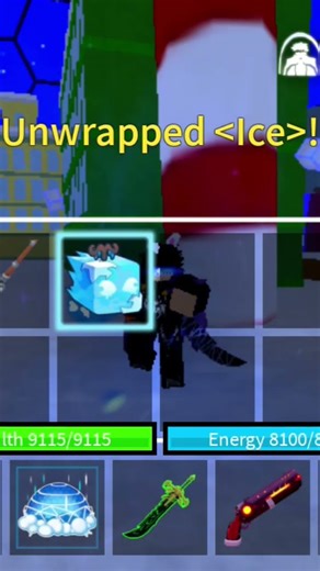 opening gift box in Roblox blox fruit