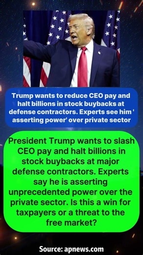 Trump Targets Defense Giants! CEO Pay & Buybacks at Risk #breakingnews #trendingshorts #trump