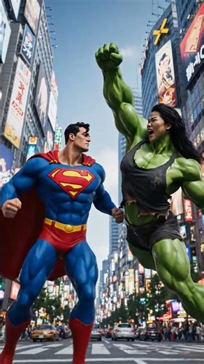 #dreamtrackai Superman vs She #viral #new hulk