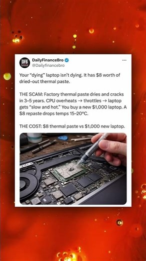 Your "dying" laptop isn't dying. It has $8 worth of dried-out thermal paste.
