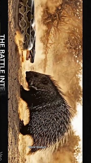 Porcupine vs python #nature #animalfight #wildlife #worldwildlifeday #animallife