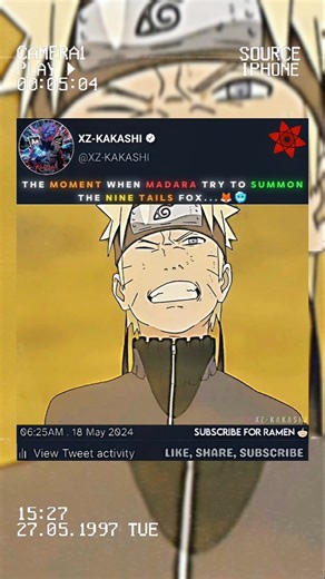 The Moment When Madara Try to Summon The Nine Tails Fox 🦊🥶 #naruto #madara #shorts