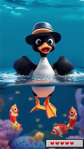 Glowing Hat Duck Freestyle Dance with Fish | Magical 3D Cartoon Animation