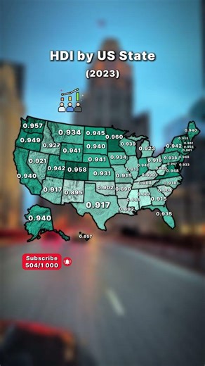 Human Development Index by US State #map #shorts #usa #america #development