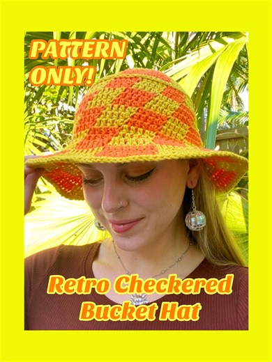 CROCHET PATTERN, Retro Checkered Bucket Hat, Crochet Bucket Hat Pattern - Etsy