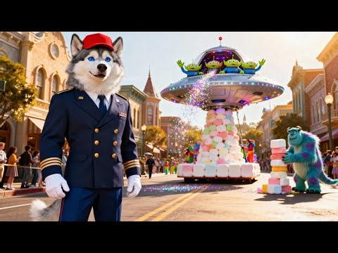 Papa Husky's Alien Parade Surprise! 🐕✨💕
