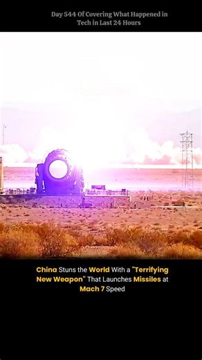 Tech in A Day on Instagram: "Chinese scientists have demonstrated an experimental rail‑gun that can launch a 124 kg projectile at about Mach 7 (≈2.5 km/s) using an X‑shaped, cross‑stacked design that reduces electromagnetic interference. The dual‑rail system aims to boost force and stability, potentially letting a 60 kg slug travel 400 km in minutes without explosive propellants. If scaled, it could be mounted on naval vessels like the Type 055 destroyer, offering the PLA a cheap, hard‑to‑interc