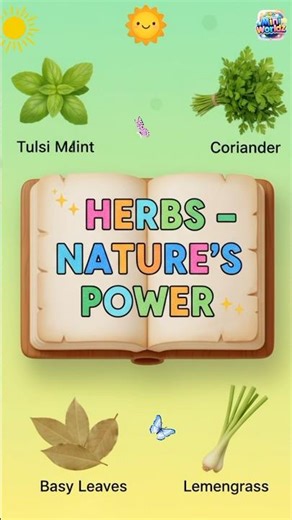 10 Herbs Names 🌿|Learn Herbs names with spelling| Herbs Learning |#Miniworldz