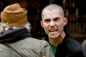 Coronation Street's Corey Brent covered in blood as he looks set to kill witness to Seb Franklin's murder