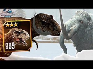 LEVEL 999 TYRANNOSAURUS REX VS WOOLLY MAMMOTH! - Jurassic World The Game - *Tournament Gameplay* HD