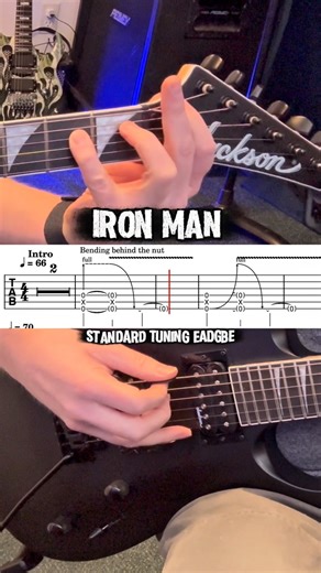 3.7K views · 5 comments | Iron Man烙Black Sabbath Guitar Tab Lesson #BlackSabbath #guitar #guitarlesson #guitartabs #guitarist #ElectricGuitar #Rock #metal | KJZ Music Lessons - Guitar and Piano | Facebook