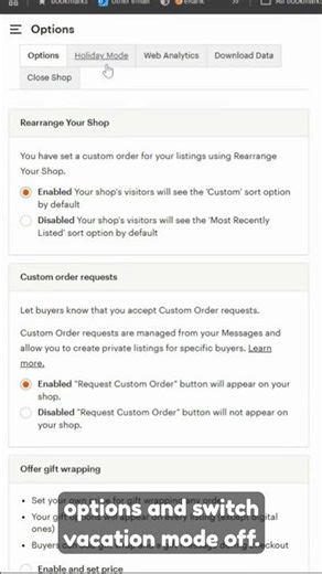 How To Turn Off Etsy Vacation Mode