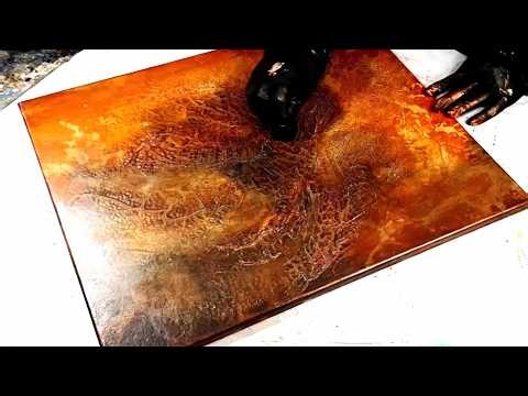 WARM Tones Meets Crackled Texture: EASY Acrylic Painting Techniques (628)