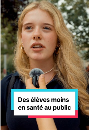 Les élèves qui étudient dans les écoles publiques sont-ils moins en santé que ceux qui fréquentent des établissements privés? Il semblerait que oui, selon un récent rapport de la Direction régionale de santé publique de Montréal. On y apprend que les élèves qui fréquentent les écoles publiques ont une plus faible estime d'eux-mêmes, qu'ils font moins d'activité physique et qu'ils consomment plus de malbouffe. Notre journaliste Lyna Mansouri est allé rencontrer des élèves du public et du privé po