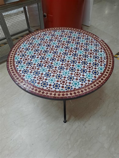 Moroccan Zellige Table Top – Handmade Round Tile Garden Table - Etsy