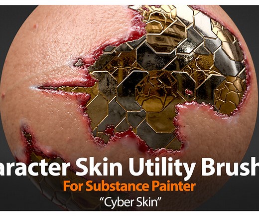 ArtStation - Cyber Skin Texturing Brush – Character Skin Utility for Substance Painter | Game Assets
