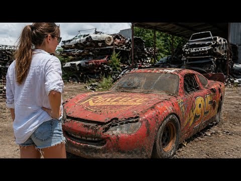 ASMR Car Restoration | Red Lightning McQueen car | Abandoned in Junkyard for Years