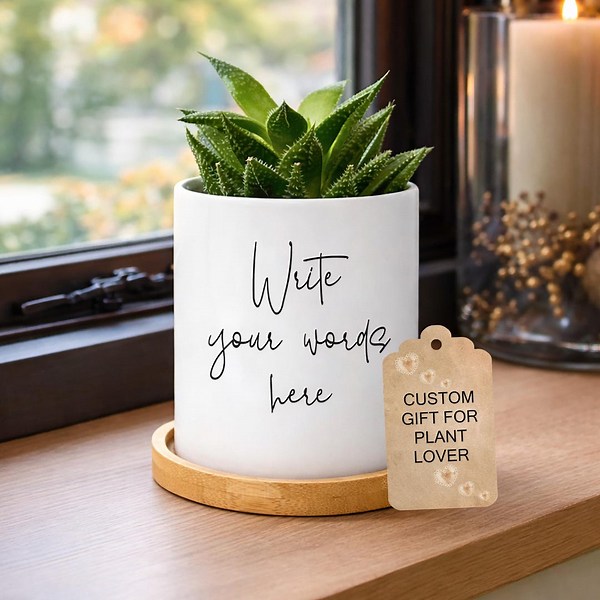 Custom Plant Pot, Personalized Planter, Succulent Planter, Plant Lover Birthday, Anniversary, Coworker, Teacher, Best Friend Wedding Gift - Etsy