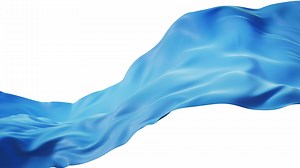 Flowing blue cloth background with alpha channel, 3d rendering.