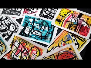 10 Abstract Sketches. Unlocking creativity, with mixed media on paper