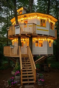 15K views · 63 reactions | Beautiful Tree House #treehouse #offgridliving #gardenliving #offgridlife | DIY Pallets Ideas | Facebook