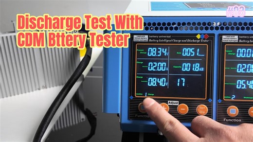 How to using CDM All in one Battery tester doing discharging testing? Now, let's demonstrate how to perform a discharge test on a hybrid battery using the CDM battery tester. First, press the function key and select Function 2. Then, use the adjacent increase and decrease buttons to set the discharge current. For Toyota hybrid batteries, the recommended discharge current is 2 Amperes. After setting the discharge current, press and hold the function key. At this point, the voltage icon below will